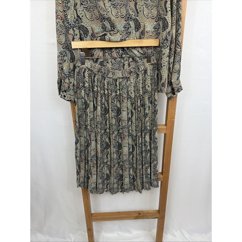 Pendleton Multicolor Pattern Pleated Skirt Button Up Top Skirt Set Size SMALL - Picture 6 of 7